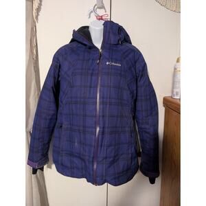 Columbia Interchange Omni-Shield Women’s Medium Hooded Jacket Purple Plaid